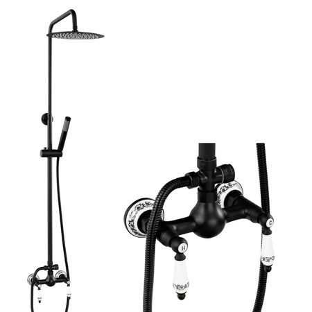 ZESTAW PRYSZNICOWY NATRYSKOWY NATYNKOWY RETRO PALOMA S-1198B CZARNY