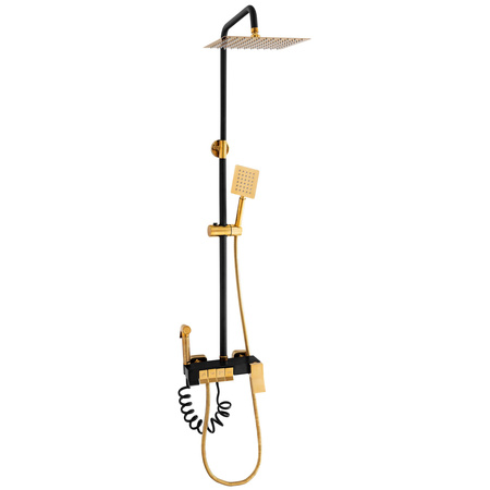ZESTAW PRYSZNICOWY NATYNKOWY CLARA S-1195BG CZARNY/ZŁOTY