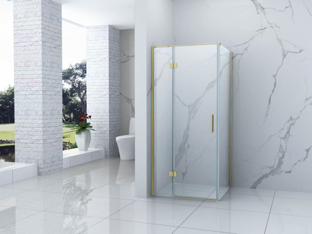 KABINA PRYSZNICOWA WILSON KWADRATOWA TRANSPARENTNA - 90X90X190 ZŁOTA