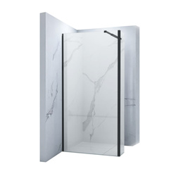 ŚCIANKA PRYSZNICOWA WALK-IN 2-CZĘŚCIOWA  90x40x200 TRANSPARENT CZARNA