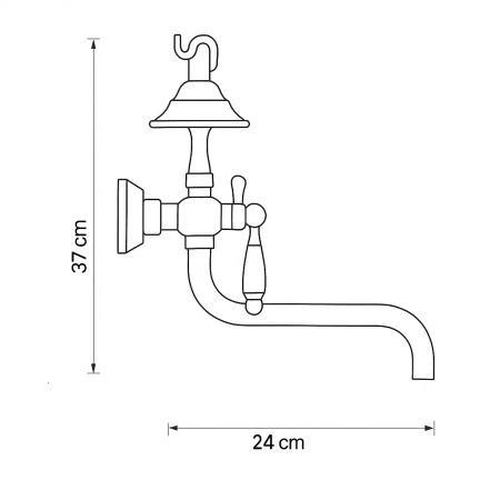 BATERIA WANNOWA ŚCIENNA PALOMA RETRO S-1184 CHROM