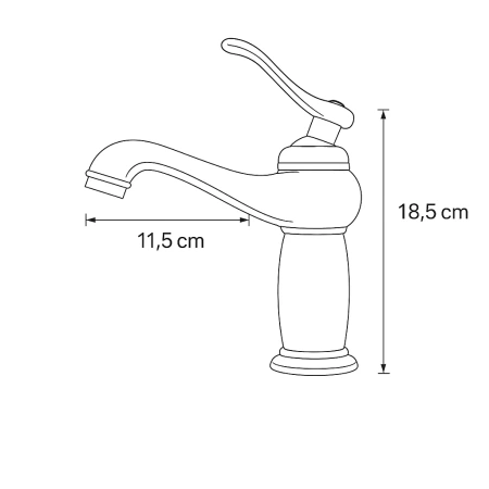 BATERIA UMYWALKOWA LORENZA STOJĄCA NISKA RETRO S-1155G ZŁOTA