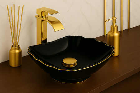 BATERIA UMYWALKOWA CASCADE WYSOKA S-1001GD ZŁOTA