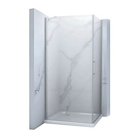KABINA PRYSZNICOWA FRANKLIN CHROM Z BRODZIKIEM SLIM KWADRATOWA TRANSPARENTNA - 80X80X190