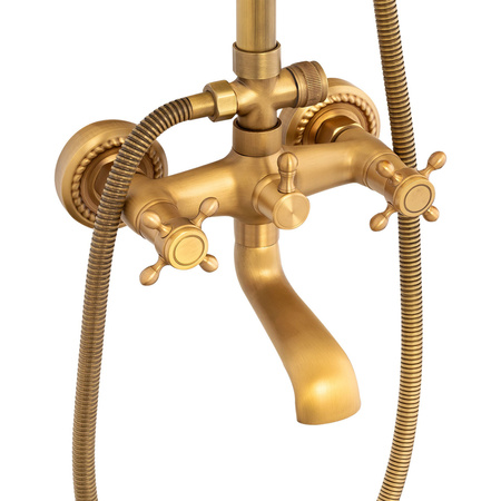 ZESTAW PRYSZNICOWY NATRYSKOWY NATYNKOWY RETRO CAMILLA S-1197V STARE ZŁOTO