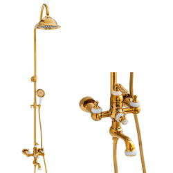 ZESTAW PRYSZNICOWY NATRYSKOWY NATYNKOWY RETRO MATILDA S-1201G ZŁOTY