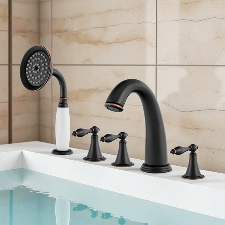 BATERIA WANNOWA 5-OTWOROWA RETRO S-1214BV CZARNA VINTAGE