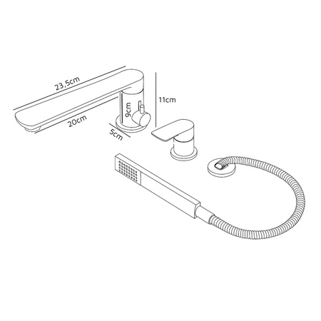 BATERIA WANNOWA 3-OTWOROWA S-1217B CZARNA