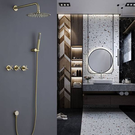 ZESTAW PRYSZNICOWY PODTYNKOWY VERANNI S-1127 ZŁOTY