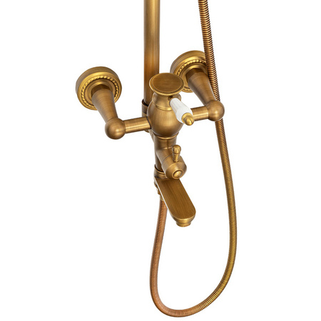 ZESTAW PRYSZNICOWY RETRO VERONA NATRYSKOWY NATYNKOWY S-1186V STARE ZŁOTO