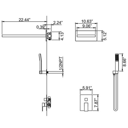 ZESTAW NATRYSKOWY PODTYNKOWY ENZO S-1101 CHROM
