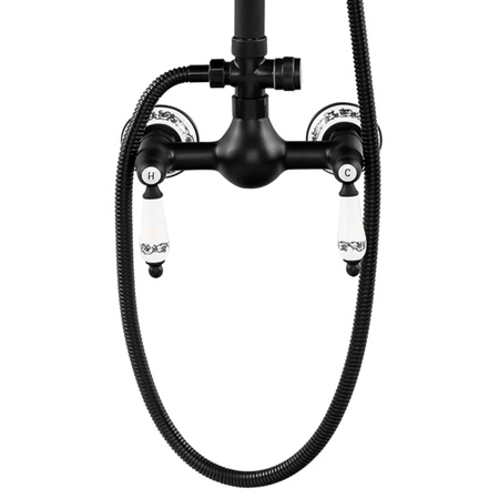 ZESTAW PRYSZNICOWY NATRYSKOWY NATYNKOWY RETRO PALOMA S-1198B CZARNY