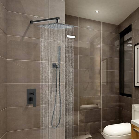 ZESTAW NATRYSKOWY PODTYNKOWY BASILIO S-1103 CZARNY