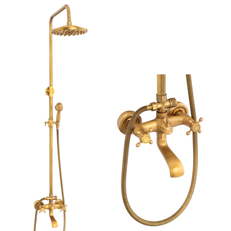 ZESTAW PRYSZNICOWY NATRYSKOWY NATYNKOWY RETRO CAMILLA S-1197V STARE ZŁOTO