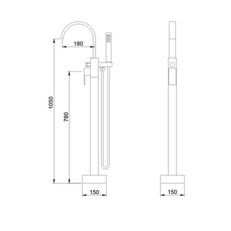 BATERIA WANNOWA PURO WOLNOSTOJĄCA S-1083 CHROM