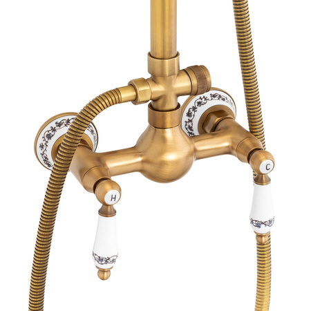 ZESTAW PRYSZNICOWY NATRYSKOWY NATYNKOWY RETRO PALOMA S-1198V STARE ZŁOTO