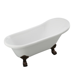 WANNA WOLNOSTOJĄCA ISABEL AKRYLOWA RETRO 160 X 75 CM BIAŁA, NOGI BRĄZ ANTYCZNY