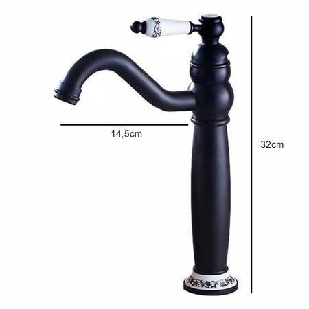 BATERIA UMYWALKOWA PALOMA WYSOKA RETRO S-1110 CZARNA