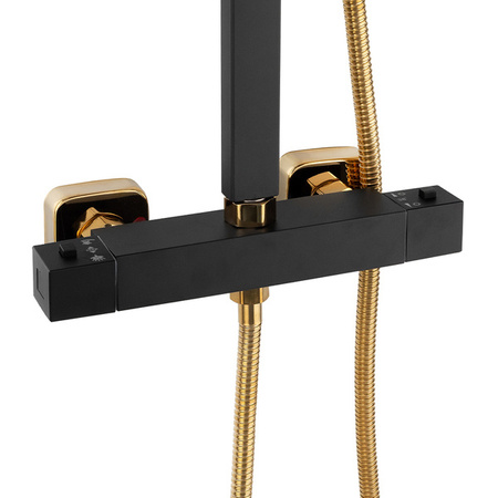 ZESTAW PRYSZNICOWY NATRYSKOWY NATYNKOWY Z TERMOSTATEM S-1164BG CZARNY/ZŁOTY