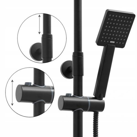 ZESTAW PRYSZNICOWY NATRYSKOWY NATYNKOWY Y-3001 CZARNY