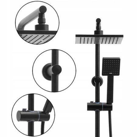 ZESTAW PRYSZNICOWY NATRYSKOWY NATYNKOWY Y-3005B CZARNY