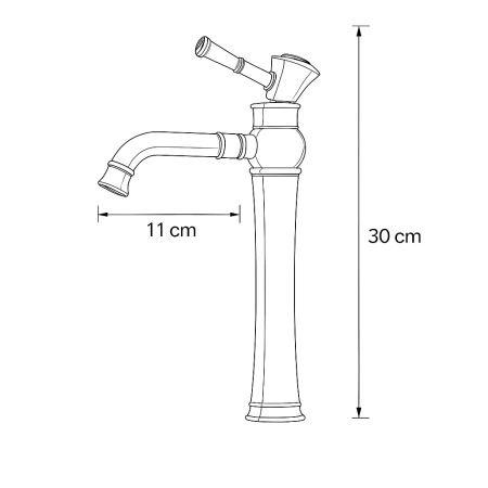 BATERIA UMYWALKOWA CRYSTAL WYSOKA RETRO S-1138B CZARNY