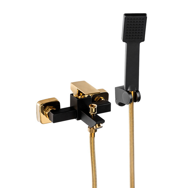 BATERIA WANNOWA ŚCIENNA CUBO S-1176BG CZARNA/ZŁOTA