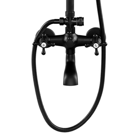 ZESTAW PRYSZNICOWY NATRYSKOWY NATYNKOWY RETRO CAMILLA S-1197B CZARNY