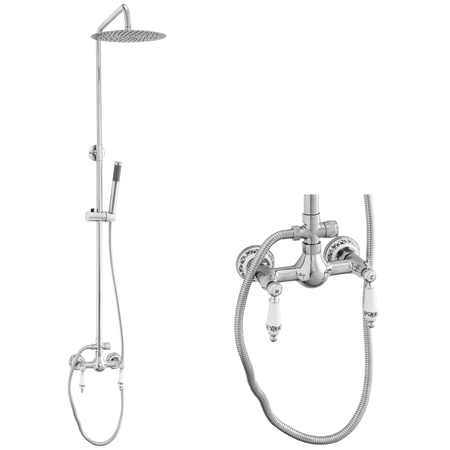 ZESTAW PRYSZNICOWY NATRYSKOWY NATYNKOWY RETRO PALOMA S-1198 CHROM