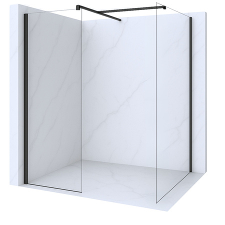 ŚCIANKA PRYSZNICOWA PALMER WALK-IN DOUBLE 2-CZĘŚCIOWA  70x200 60x200 TRANSPARENT CZARNA