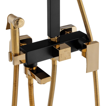 ZESTAW PRYSZNICOWY NATRYSKOWY NATYNKOWY CUBO S-1067BG CZARNY/ZŁOTY