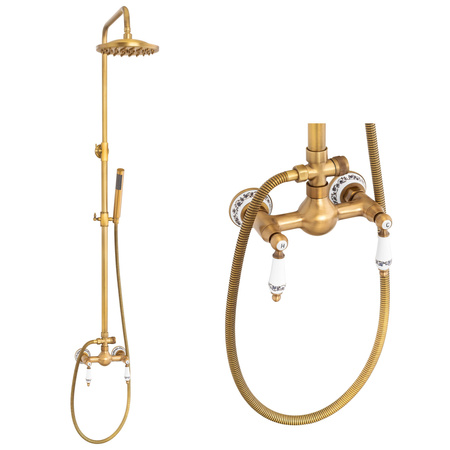 ZESTAW PRYSZNICOWY NATRYSKOWY NATYNKOWY RETRO PALOMA S-1198V STARE ZŁOTO