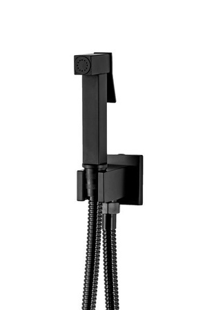 BATERIA BIDETOWA PODTYNKOWA CUBO - ZESTAW HIGIENICZNY S-1117B CZARNY