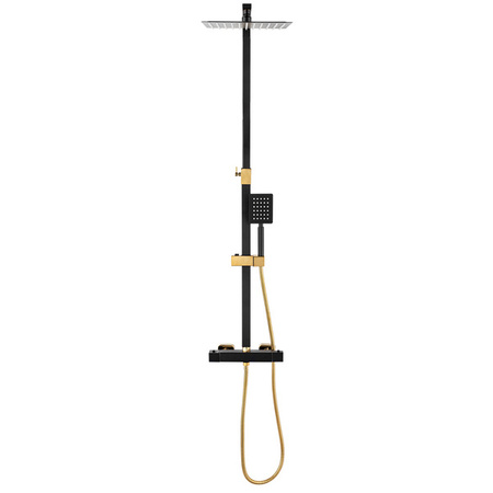 ZESTAW PRYSZNICOWY NATRYSKOWY NATYNKOWY Z TERMOSTATEM S-1164BG CZARNY/ZŁOTY