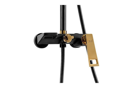 ZESTAW PRYSZNICOWY NATRYSKOWY HUGO S-1132 CZARNY ZŁOTY