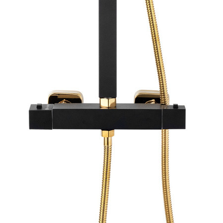 ZESTAW PRYSZNICOWY NATRYSKOWY NATYNKOWY Z TERMOSTATEM S-1164BG CZARNY/ZŁOTY