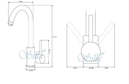 BATERIA UMYWALKOWA ROSA WYSOKA OBROTOWA S-1003 CHROM