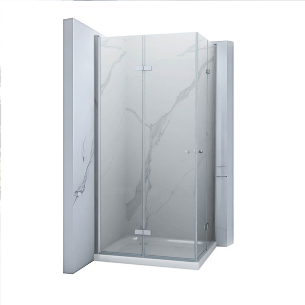 KABINA PRYSZNICOWA BAXLER CHROM Z BRODZIKIEM KWADRATOWA TRANSPARENTNA - 80X80X190