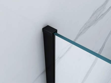 KABINA PRYSZNICOWA BAXLER KWADRATOWA TRANSPARENTNA - 80X80X190 CZARNA