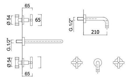 BATERIA UMYWALKOWA VERANNI PODTYNKOWA S-1092B CZARNA