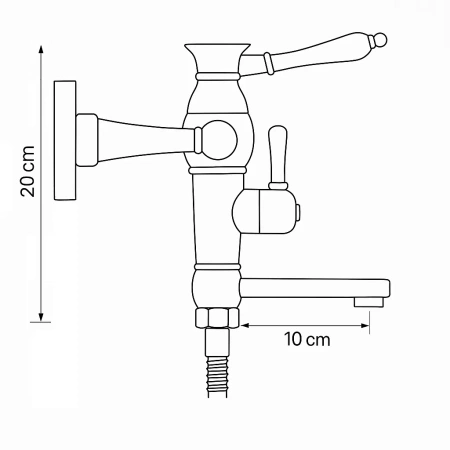 BATERIA WANNOWA VERONA ŚCIENNA RETRO S-1185B CZARNA