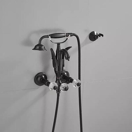 BATERIA WANNOWA ŚCIENNA SWENNA RETRO S-1177B CZARNA