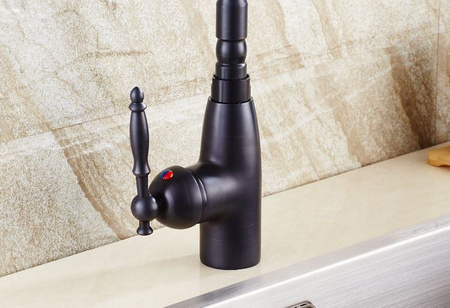 BATERIA UMYWALKOWA ESTELA WYSOKA OBROTOWA RETRO S-1087 CZARNA