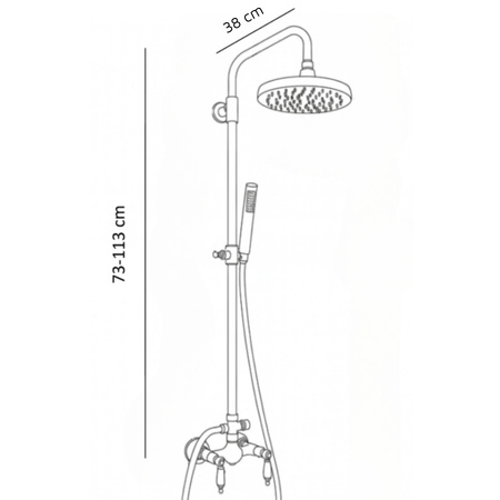 ZESTAW PRYSZNICOWY NATRYSKOWY NATYNKOWY RETRO PALOMA S-1198V STARE ZŁOTO