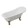 WANNA WOLNOSTOJĄCA ISABEL AKRYLOWA RETRO 150 X 75 CM BIAŁA, NOGI ZŁOTE