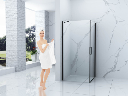 KABINA PRYSZNICOWA FRANKLIN KWADRATOWA TRANSPARENTNA - 100X100X190 CZARNY