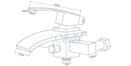 BATERIA WANNOWA SZKLANA ŚCIENNA LUNA S-1012 CHROM