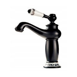 BATERIE LAVOAR SILLA S-1107B PALOMA, JOASĂ, MONTARE CHIUVETA BAIE, CARTUS CERAMIC, RETRO, NEGRU