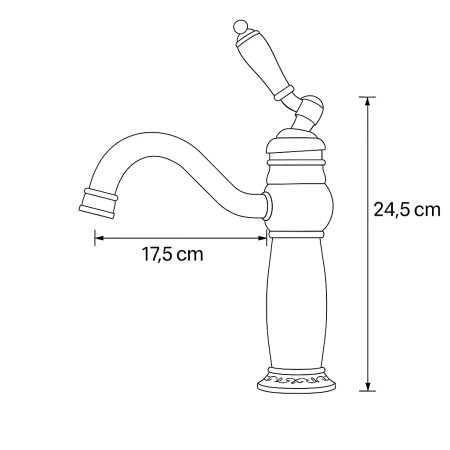 BATERIA UMYWALKOWA PALOMA STOJĄCA OBROTOWA RETRO S-1109 CZARNA