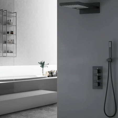 ZESTAW PRYSZNICOWY ENZO NATRYSKOWY PODTYNKOWY S-1159B CZARNY